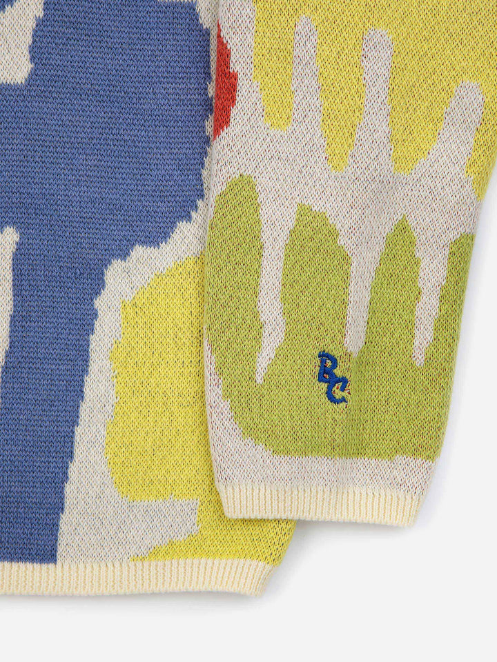 Carnival all over cropped jacquard cardigan