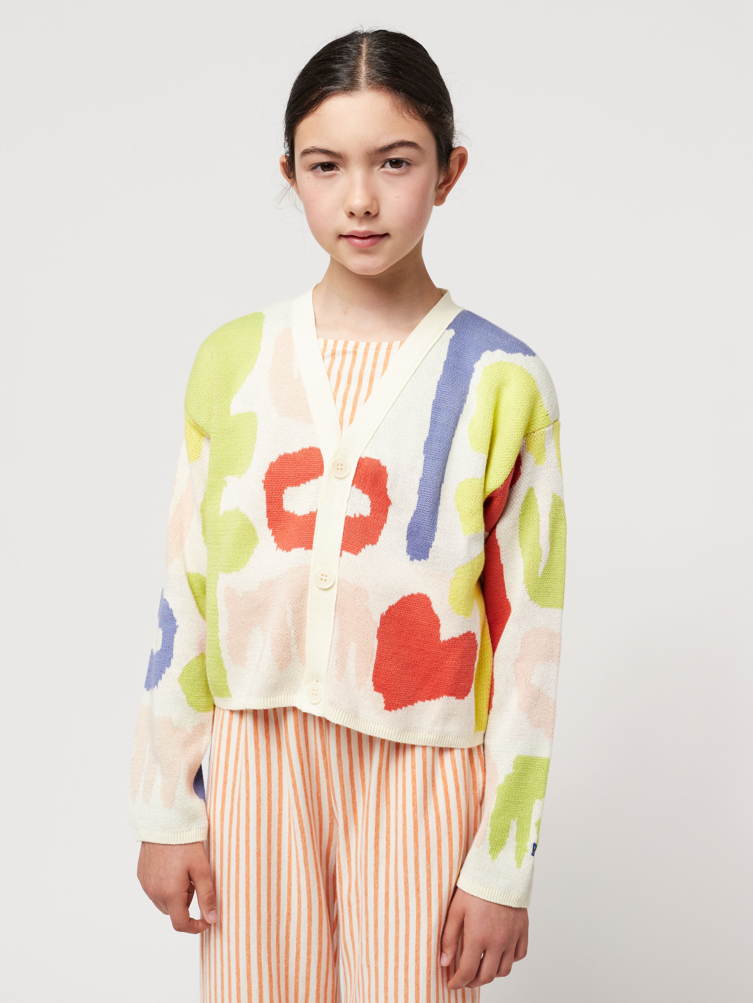 Carnival all over cropped jacquard cardigan – Bobo Choses