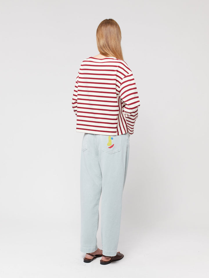 Stripes loose long sleeve t-shirt