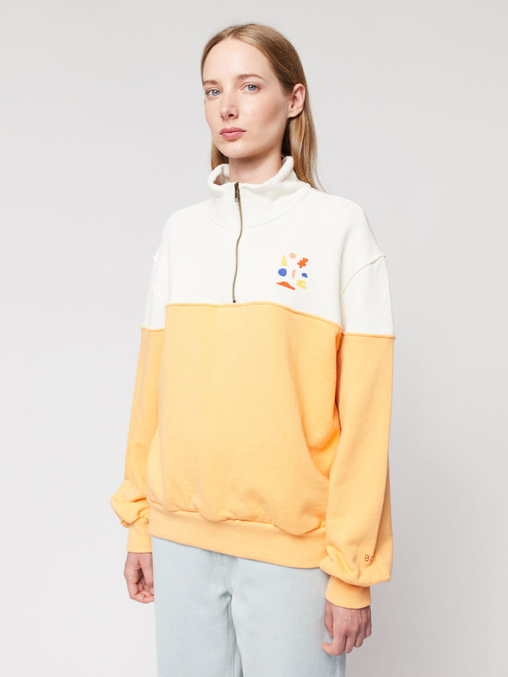 Color block zip sweatshirt