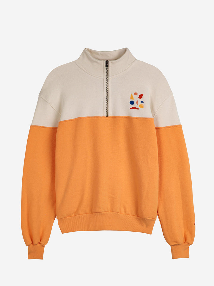 Color block zip sweatshirt