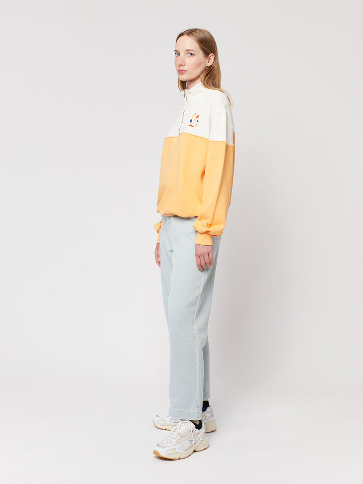 Color block zip sweatshirt