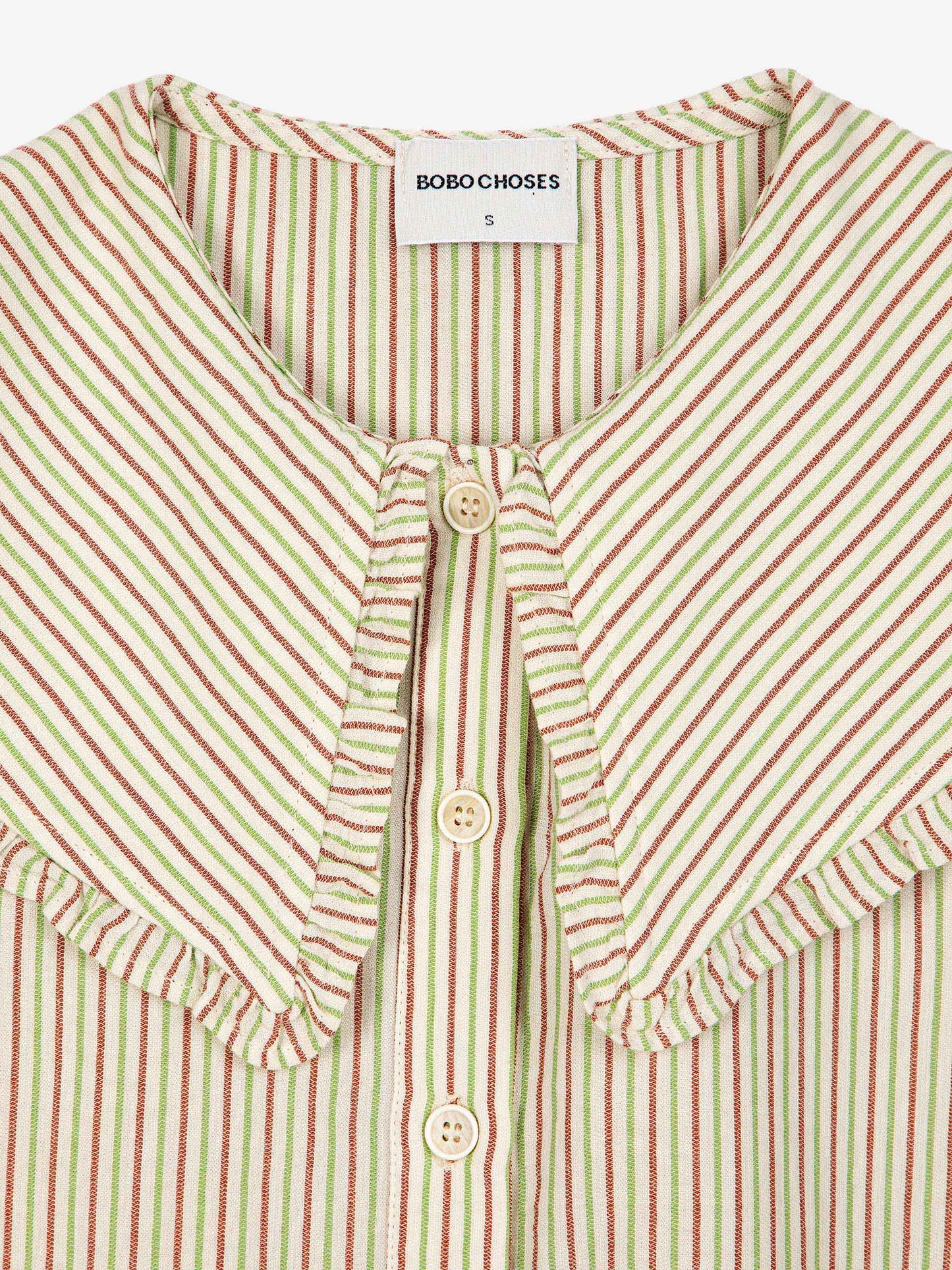 Striped oversized collar shirt