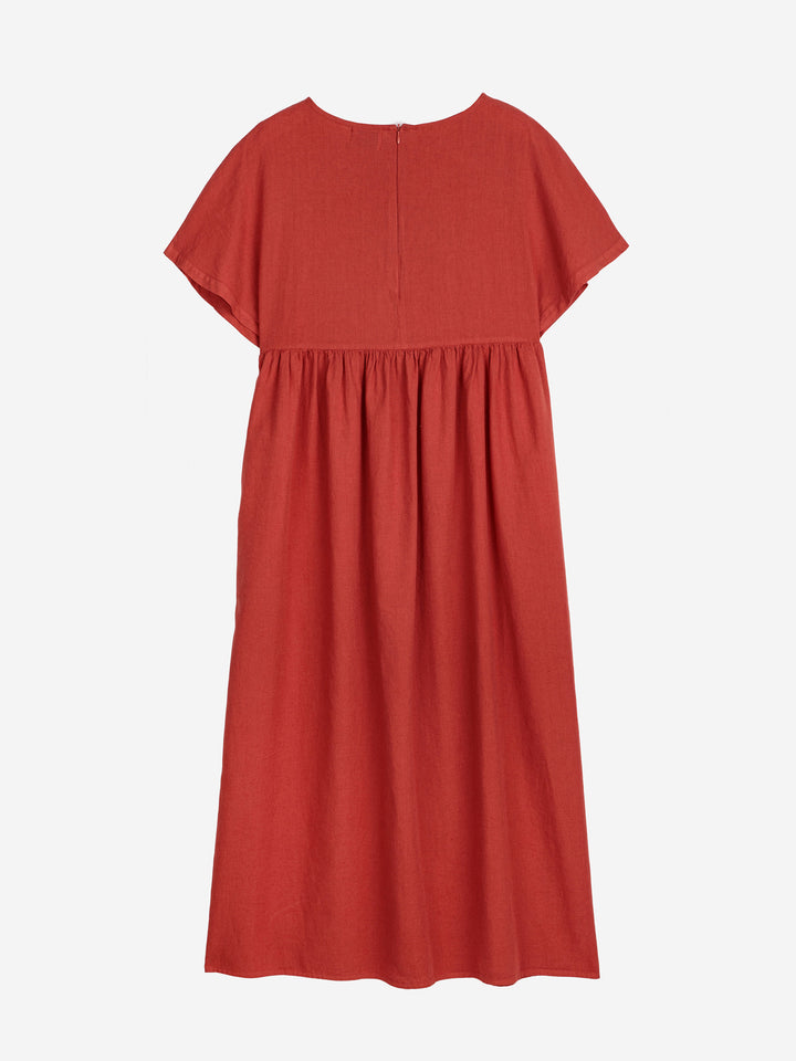 Vestit folgat de màniga curta i mescla de lli