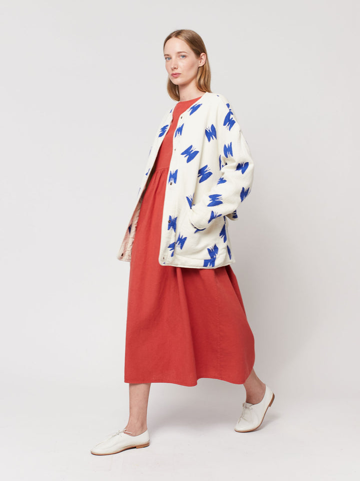 Vestit folgat de màniga curta i mescla de lli