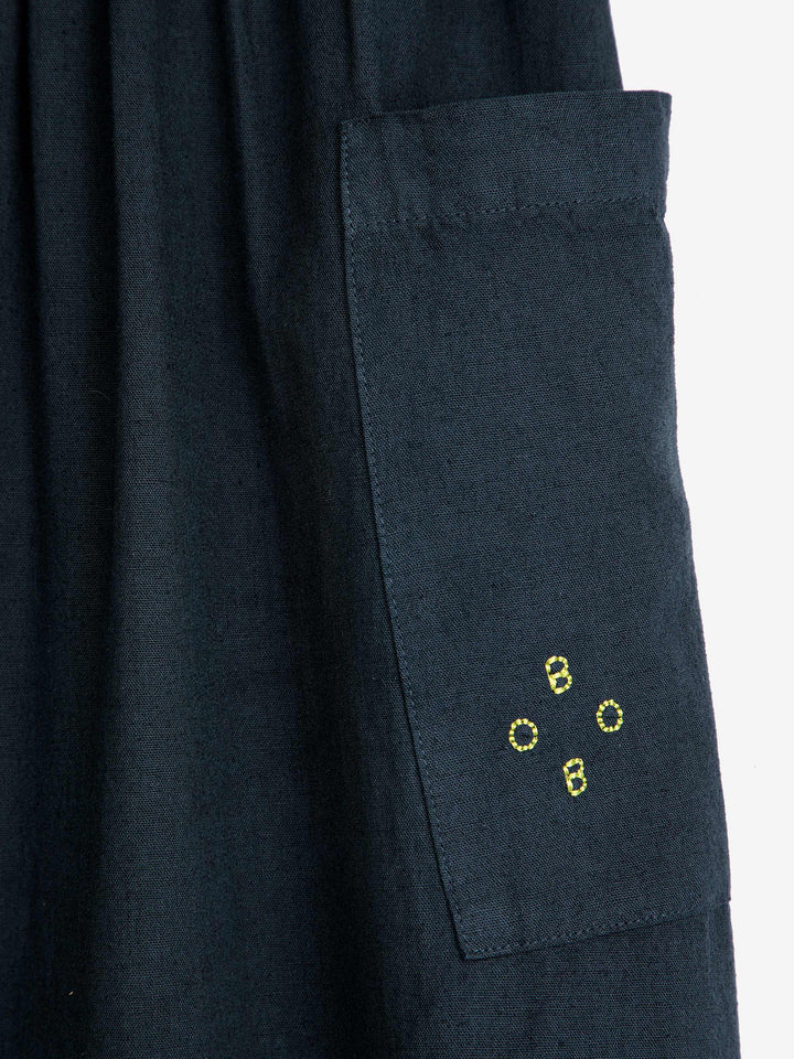 네이비 버튼 스트랩 원피스