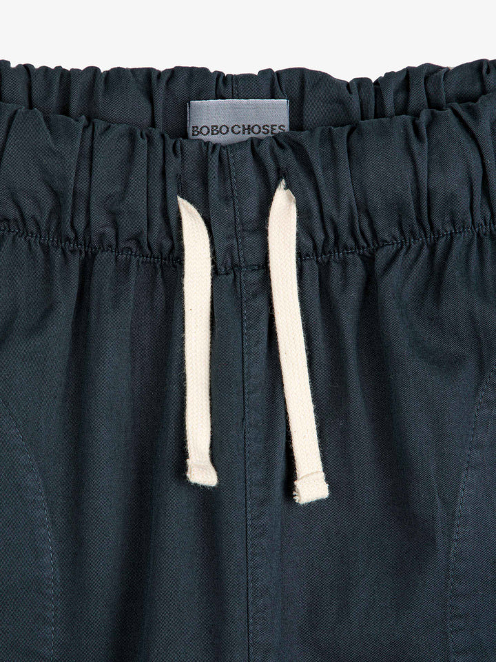 Color patch cotton woven jogger pants