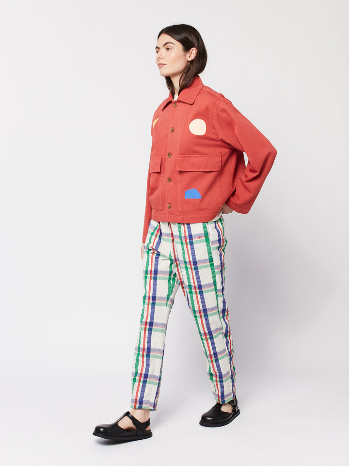 체크 코쿤 팬츠