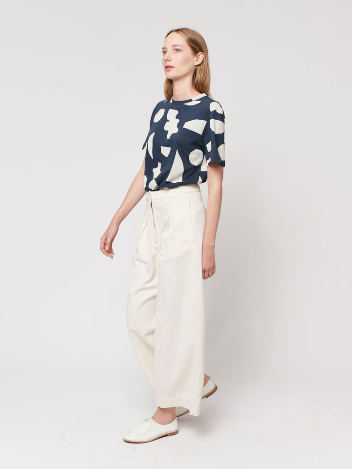 와이드 핏 플리츠 팬츠