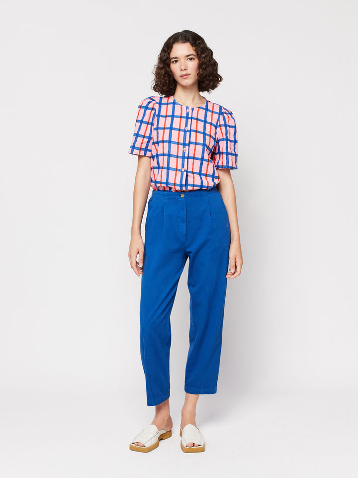 Pleated straight leg trouser