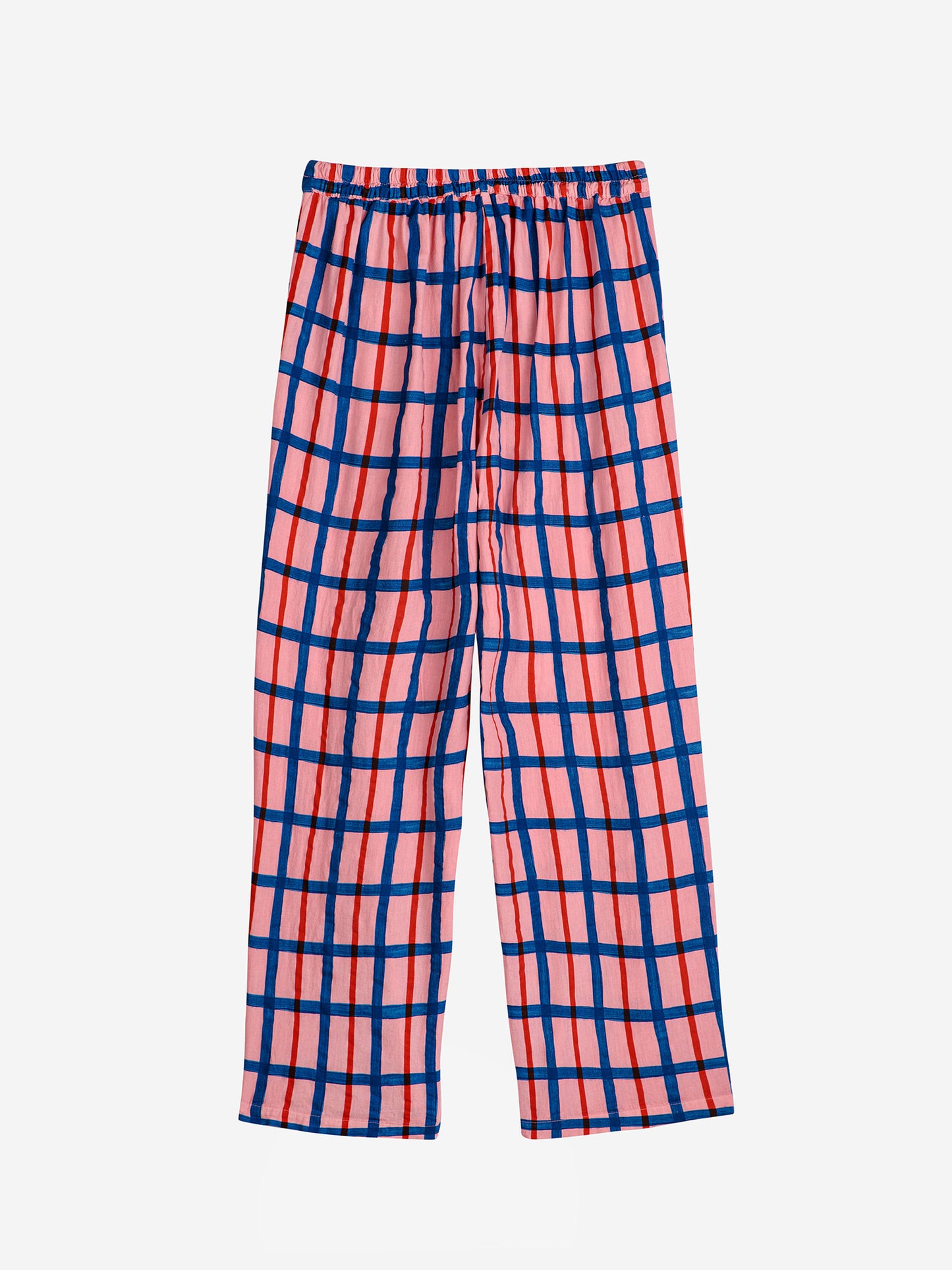 Pantalons rectes de quadres multicolor