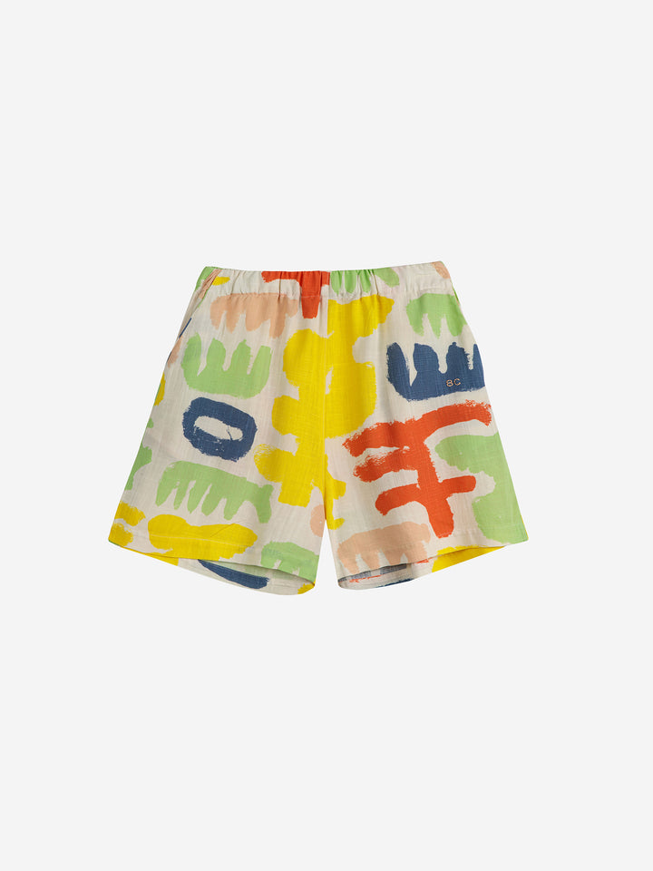 카니발 프린트 비스코스 블렌드 쇼츠