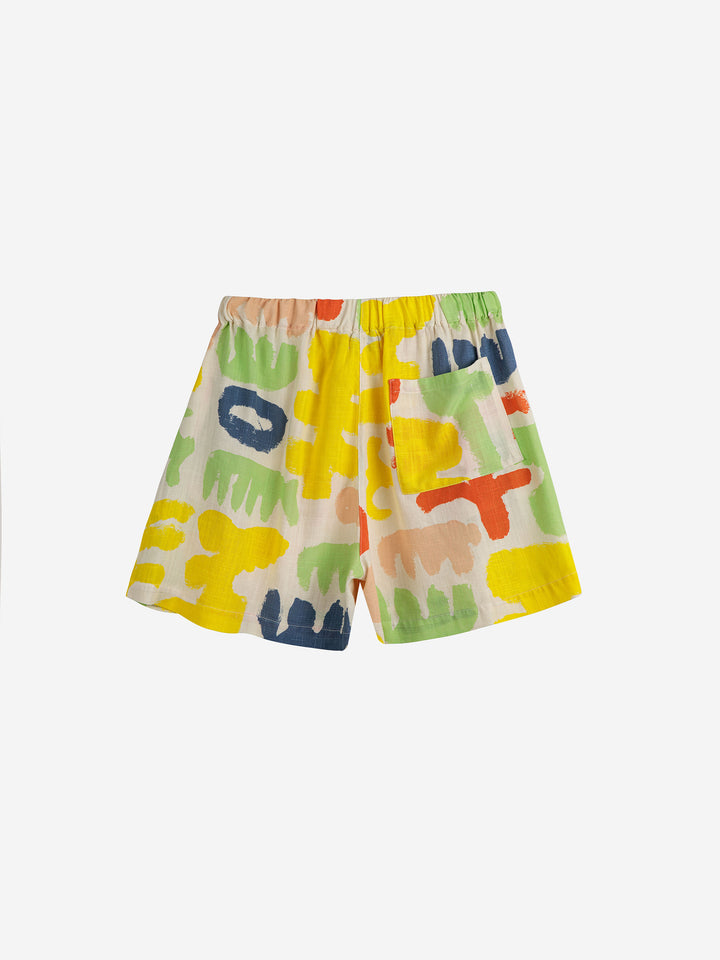 카니발 프린트 비스코스 블렌드 쇼츠