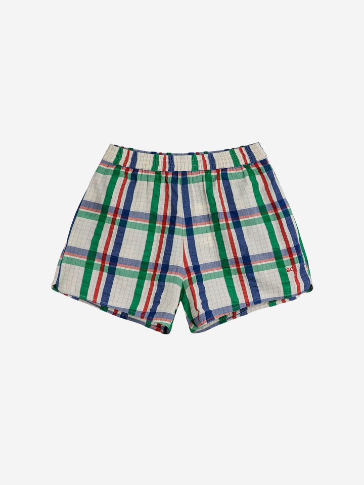 Checked cotton short