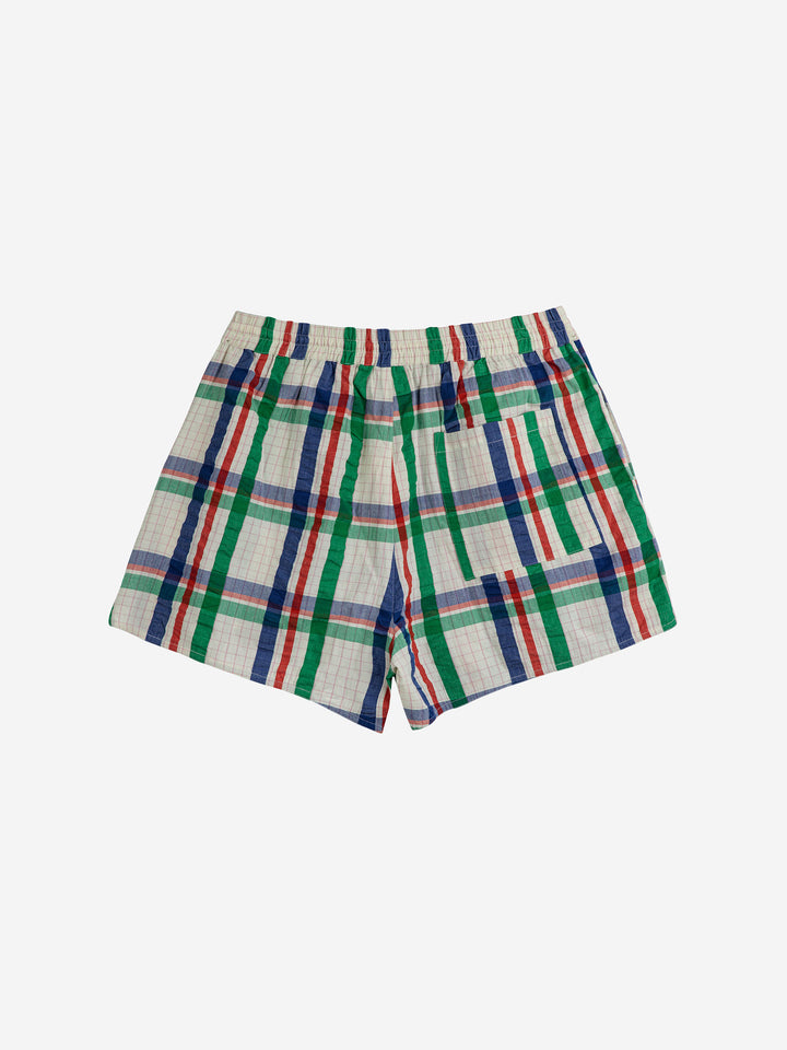 Checked cotton short