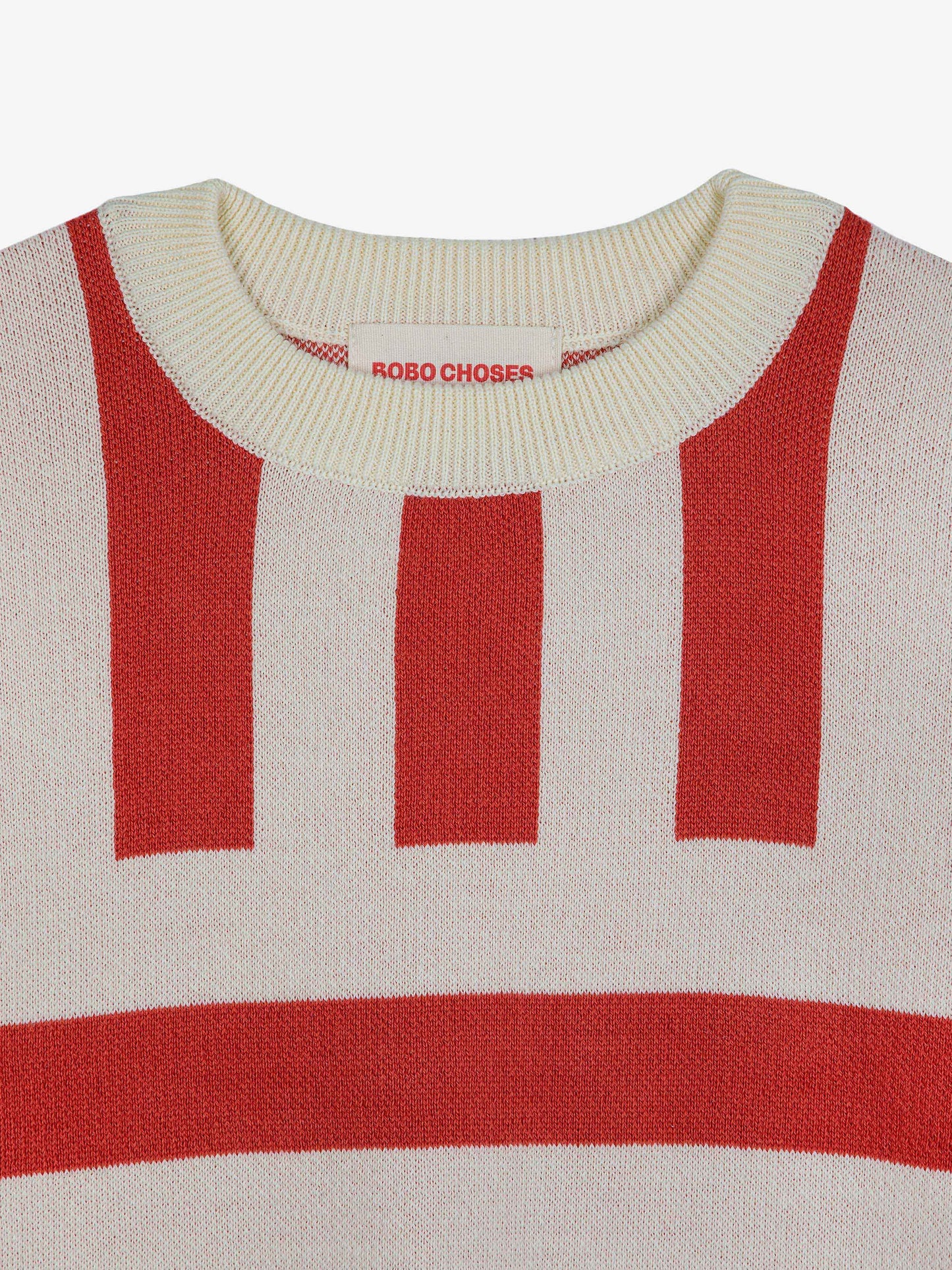 Striped short sleeve knitted sweater