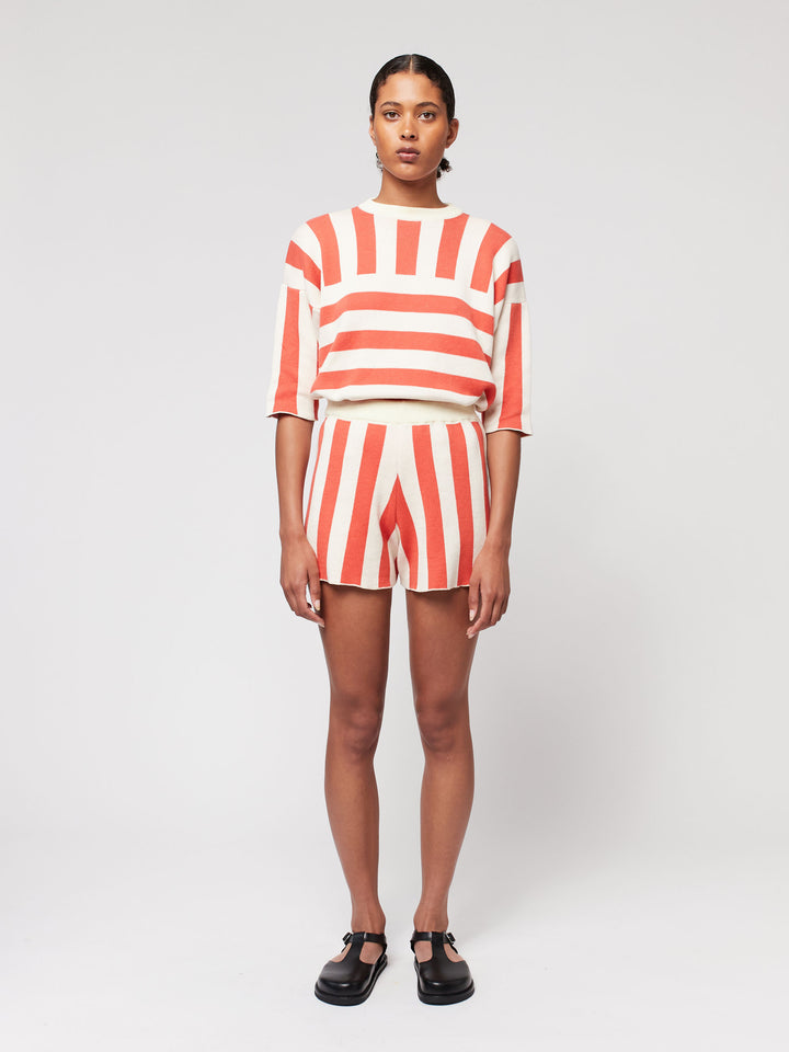 Striped knitted short