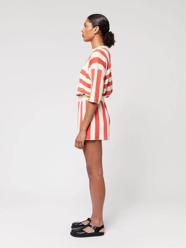 Striped knitted short