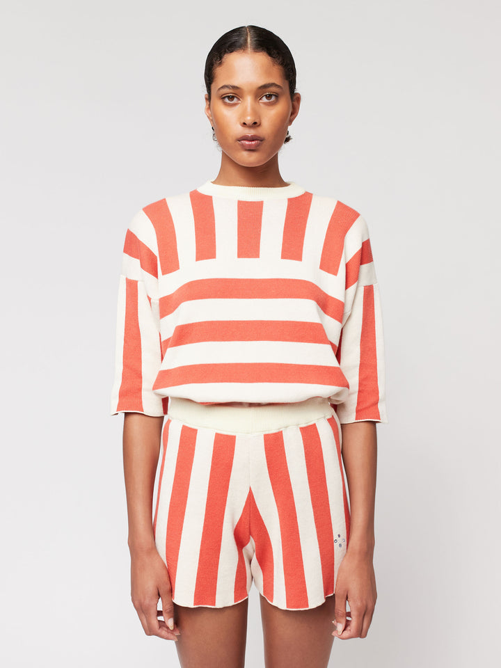 Striped knitted short