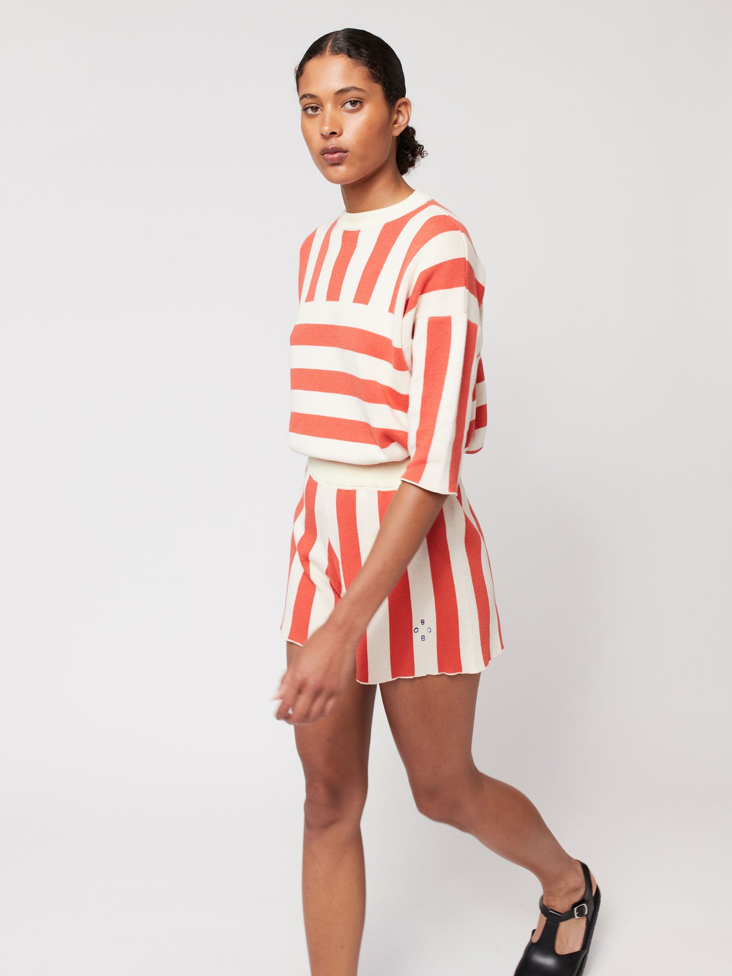 Striped knitted short