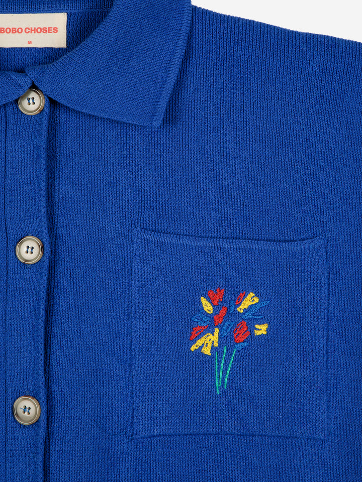 Collar buttoned cardigan