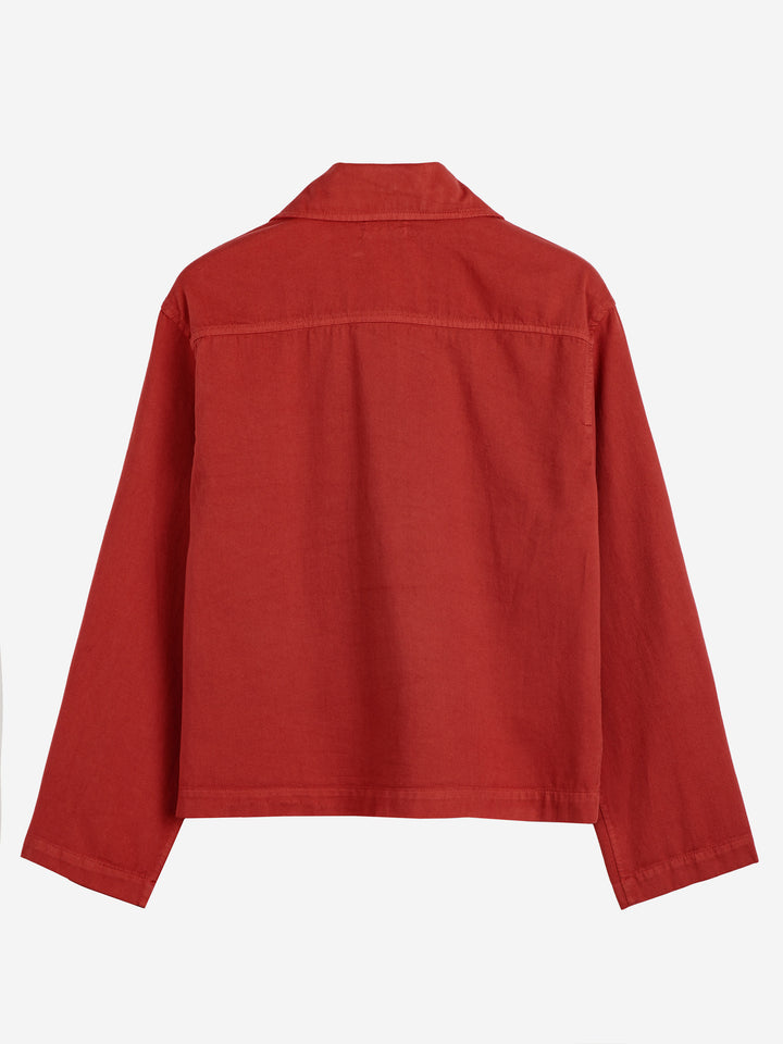 Summer landscape print cropped jacket