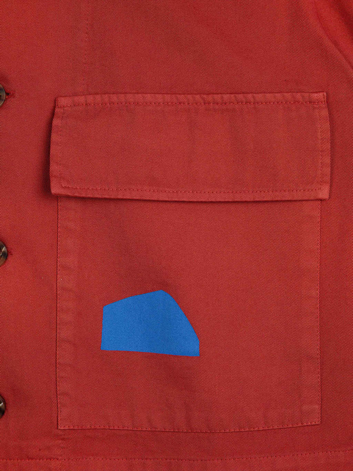 Summer landscape print cropped jacket