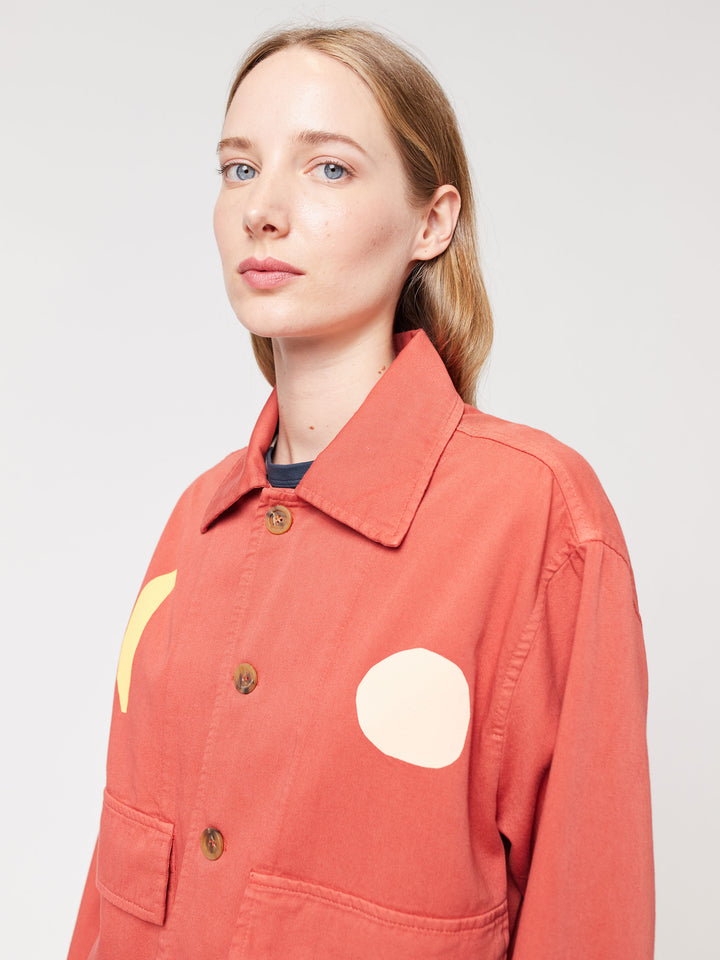 Summer landscape print cropped jacket