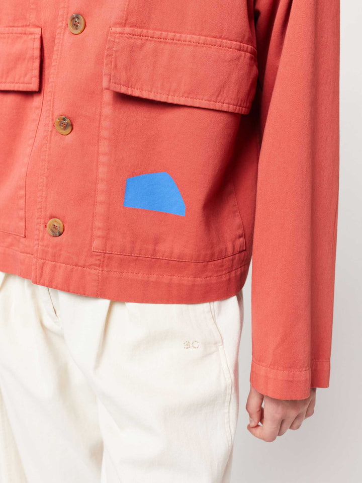 Summer landscape print cropped jacket