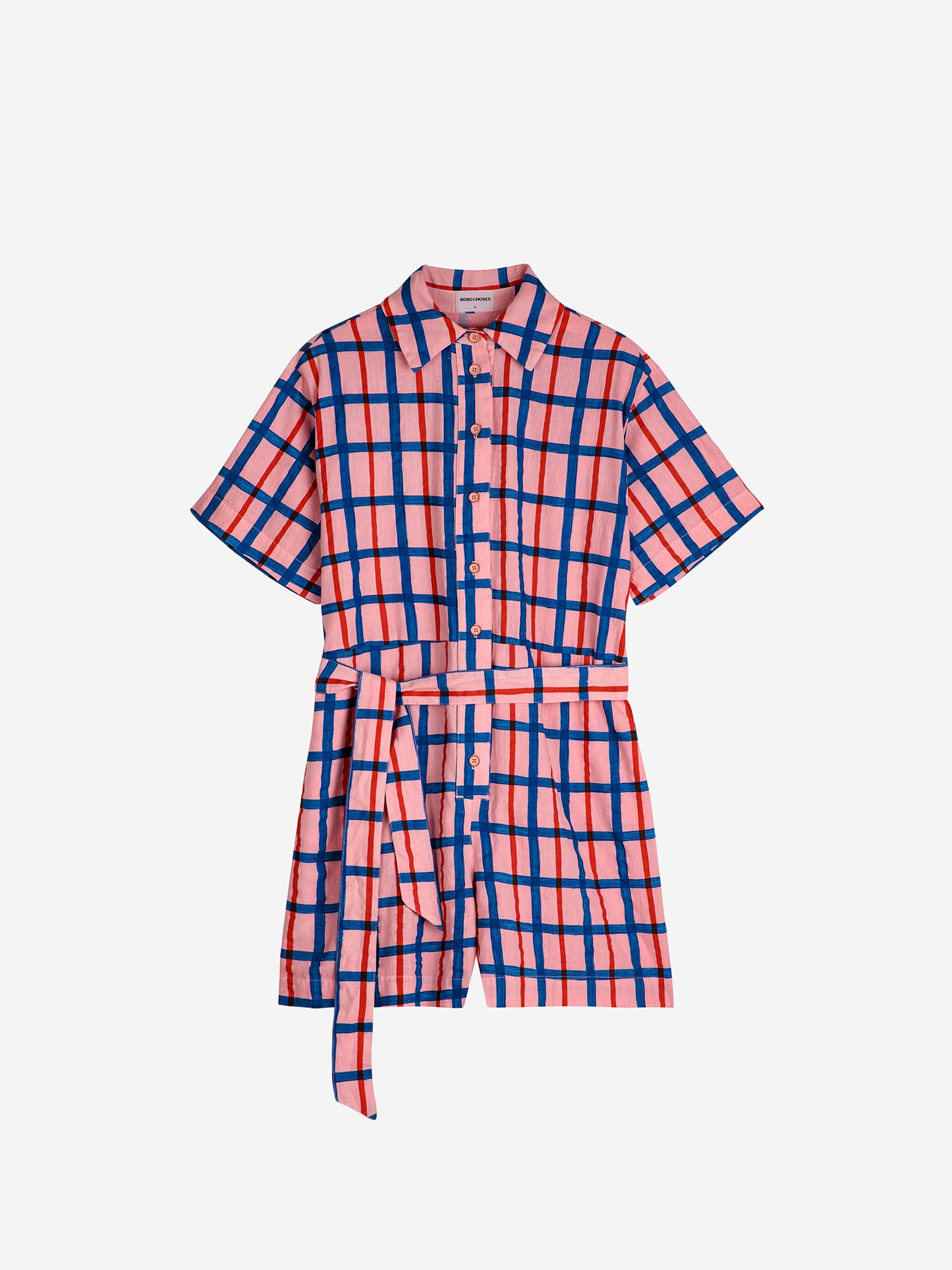 Checked short playsuit