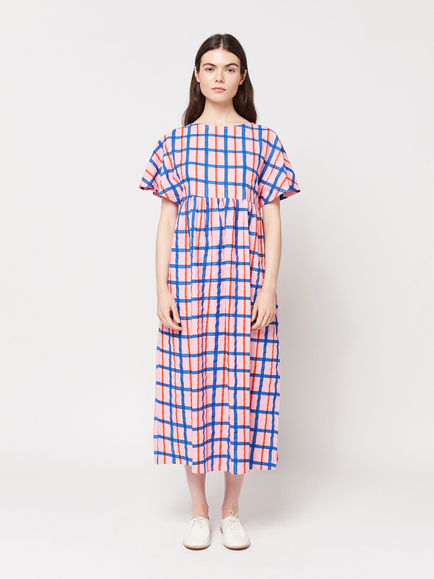 Multicolored checked print dress