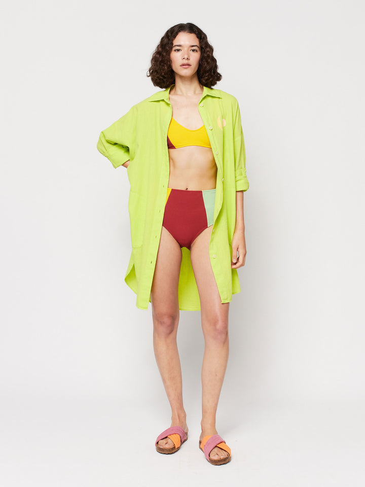 컬러 블록 테리 비키니 바텀