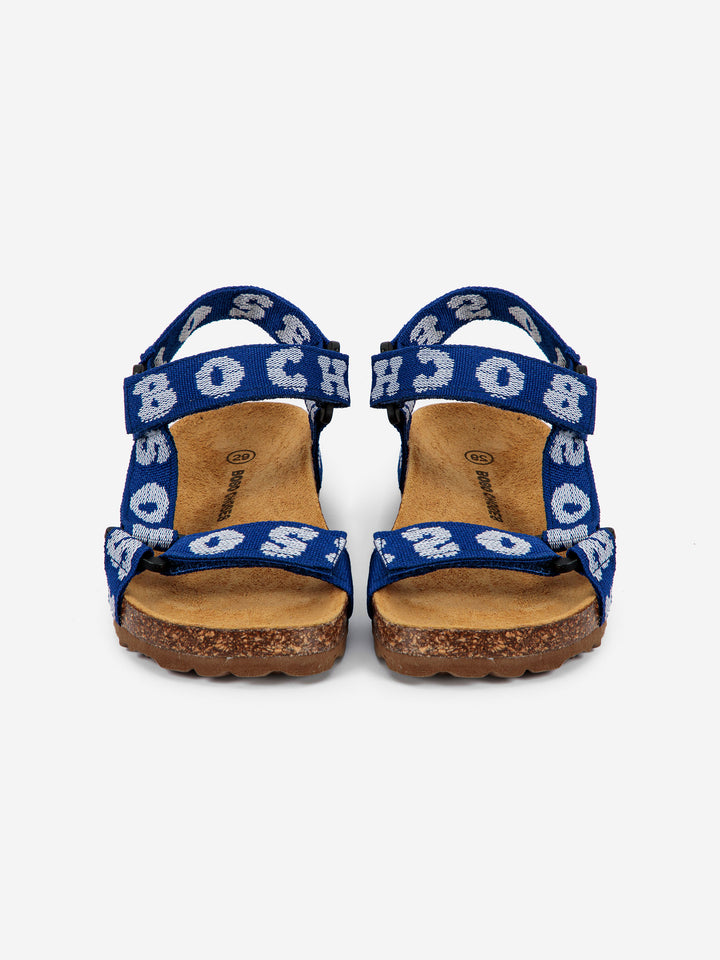 Bobo Choses printed blue sandals