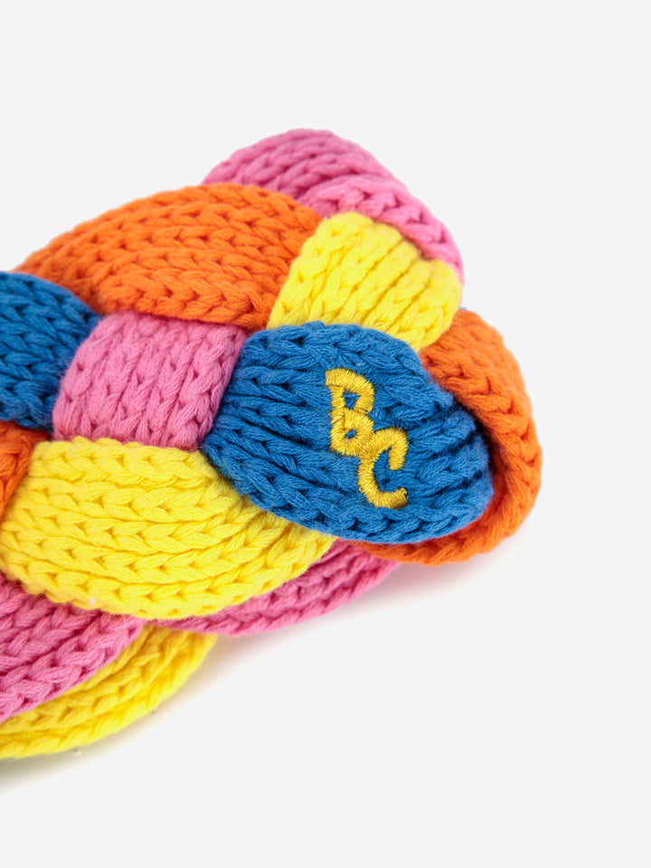 Multicolor braided knitted cotton headband