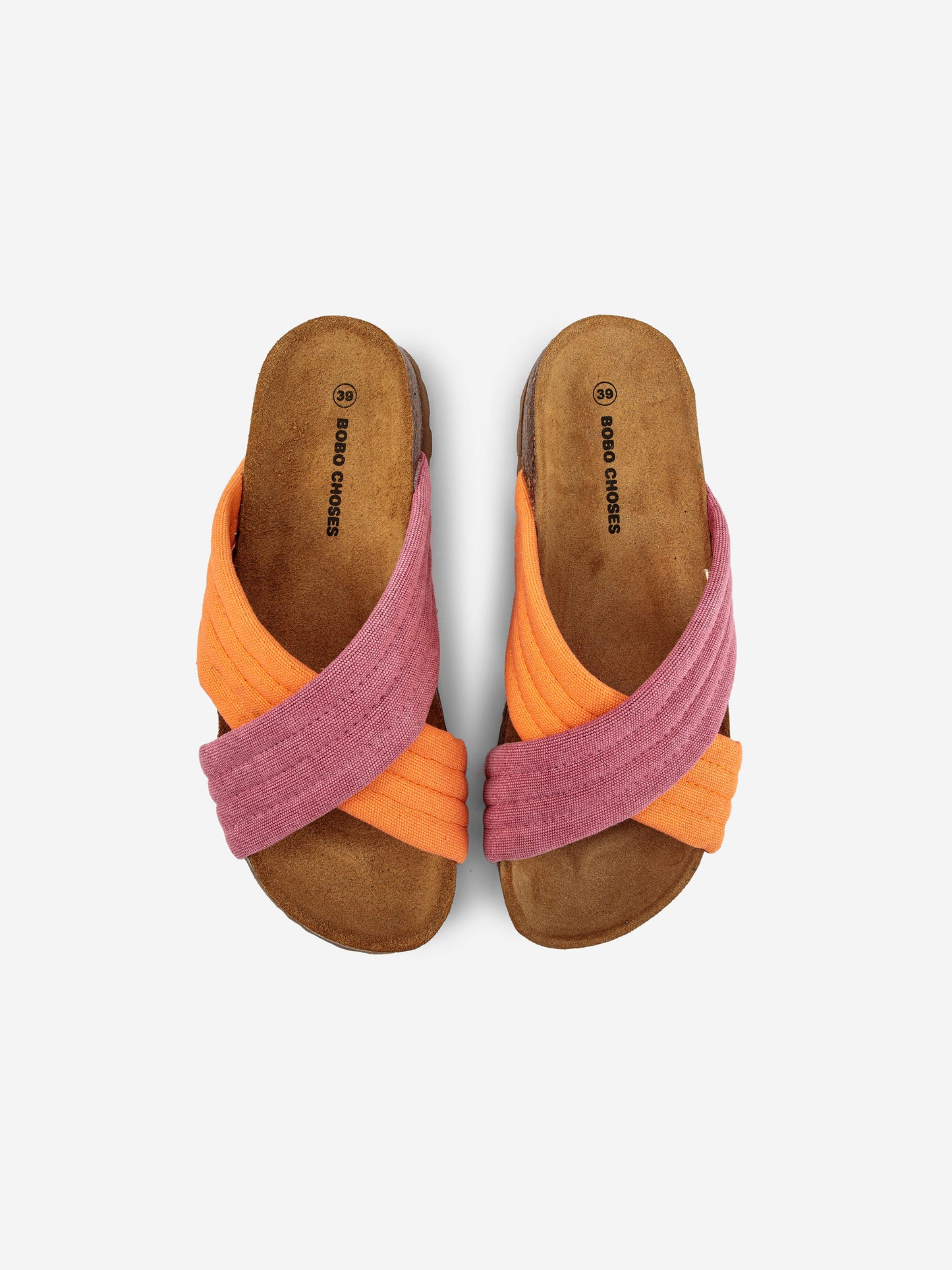 Pink crossover sandals