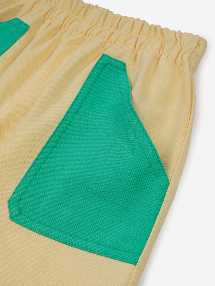 Contrast pockets woven pants