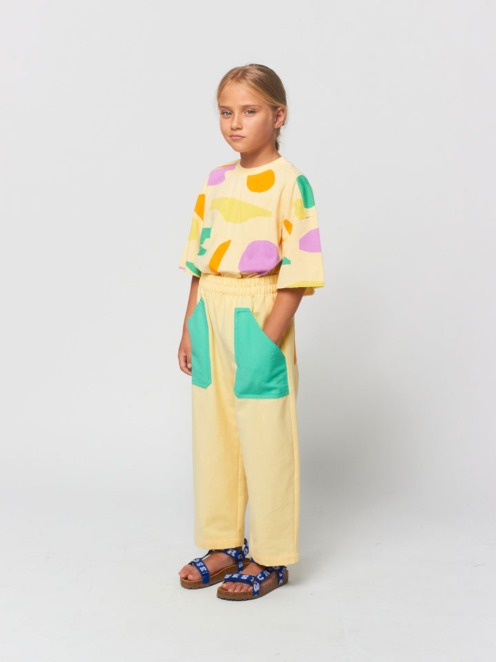 Contrast pockets woven pants