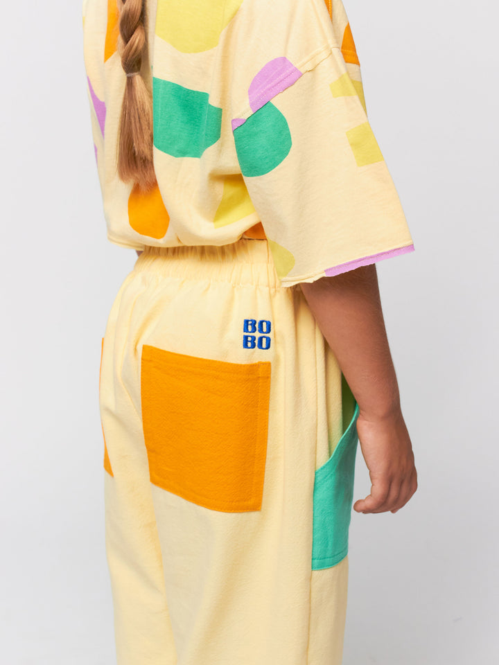 Contrast pockets woven pants