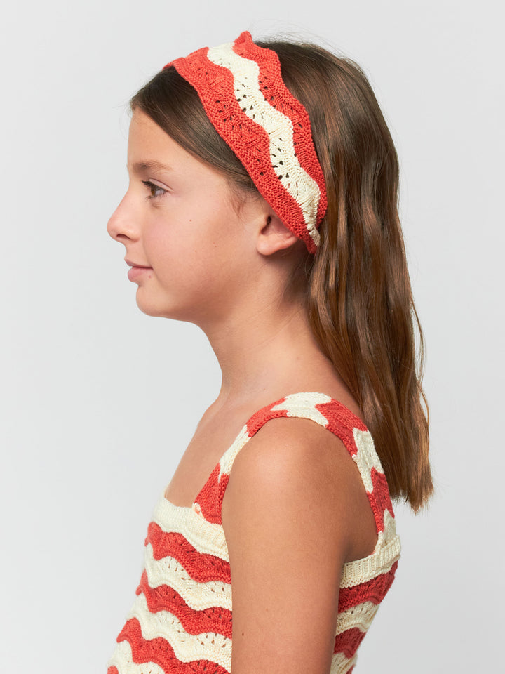 Crochet checkerboard headband