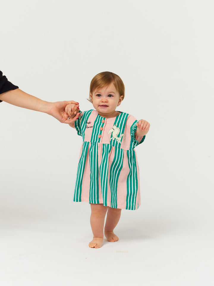 Stripes ruffle dress