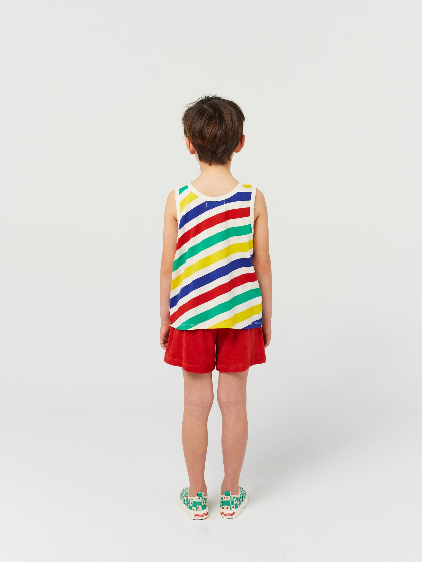 Camiseta de tirantes con rayas multicolor