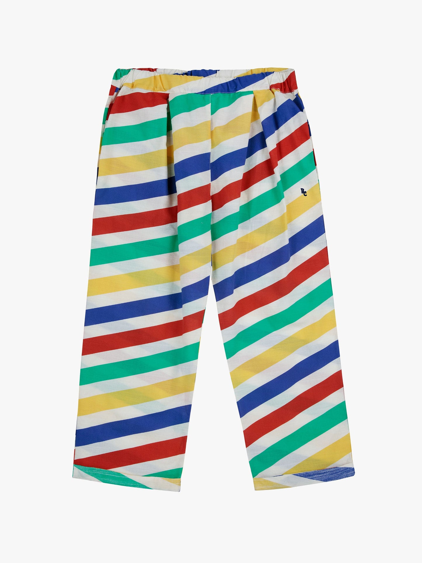 Happy stripes all over baggy trousers