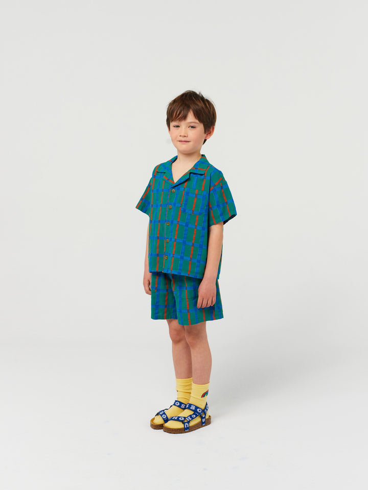 Green check all over shirt