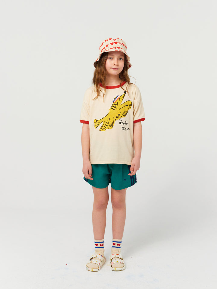 Lateral stripes woven short