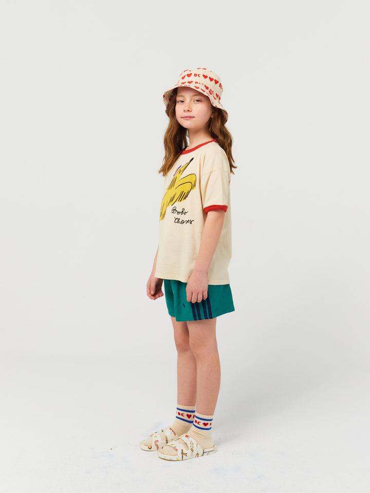 Lateral stripes woven short