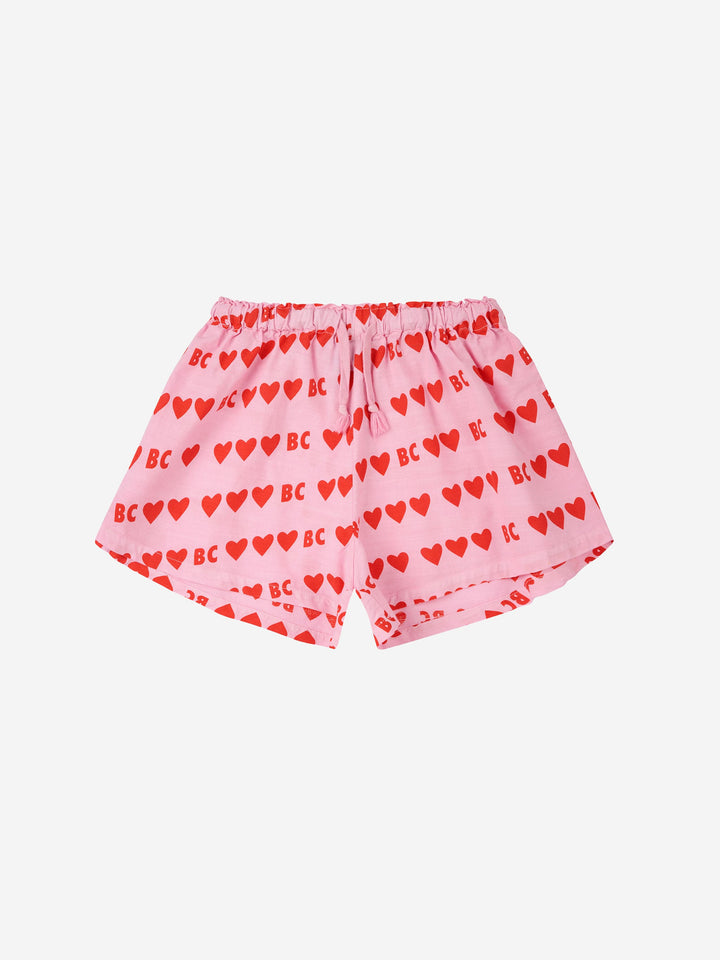 BC hearts all over woven flared shorts
