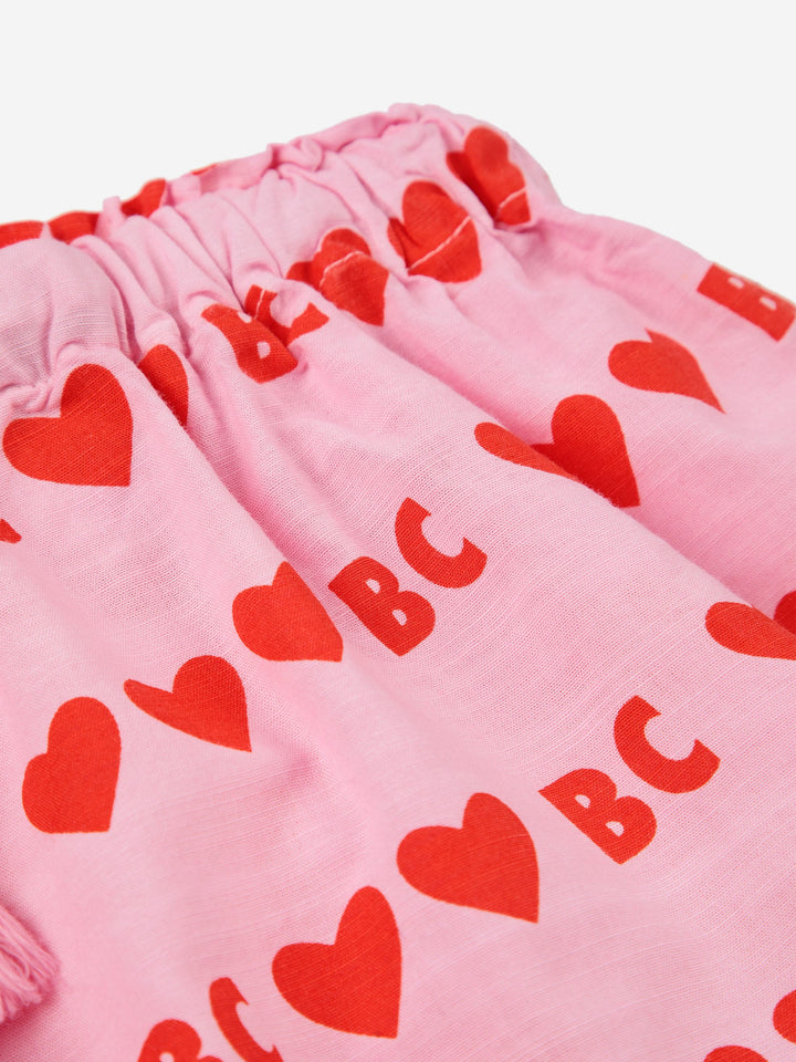 BC hearts all over woven flared shorts
