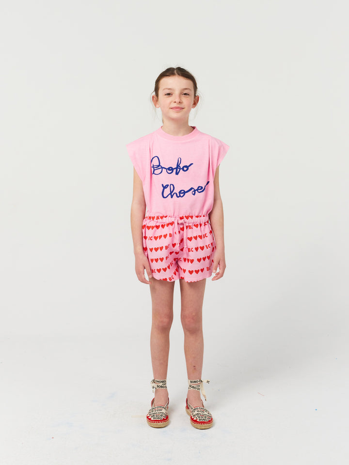 BC hearts all over woven flared shorts