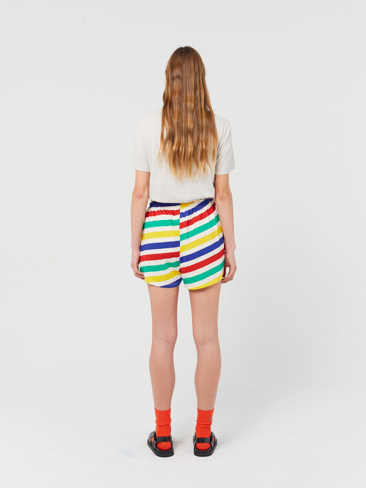 Pantalón corto rayas multicolor