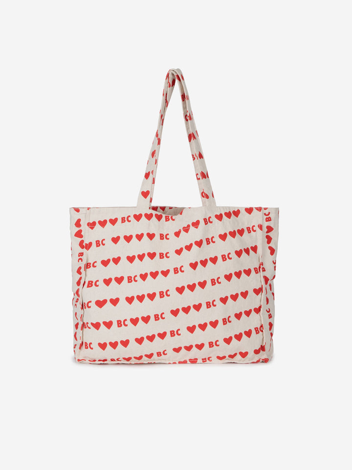 BC hearts all over tote bag